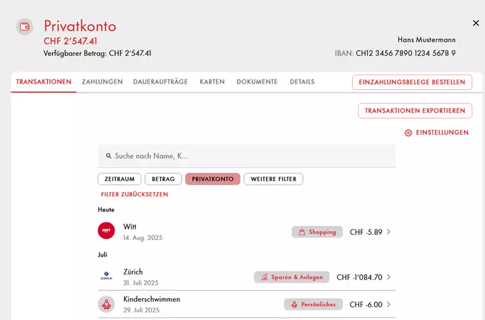 E-Banking PDF generieren